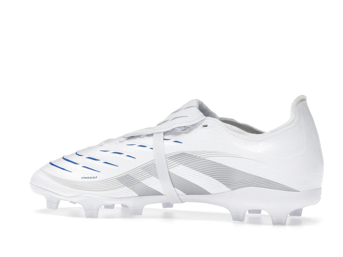 Vue 21 de adidas Predator League Fold-Over Tongue FG/MG Cloud White Silver Metallic Bright Royal