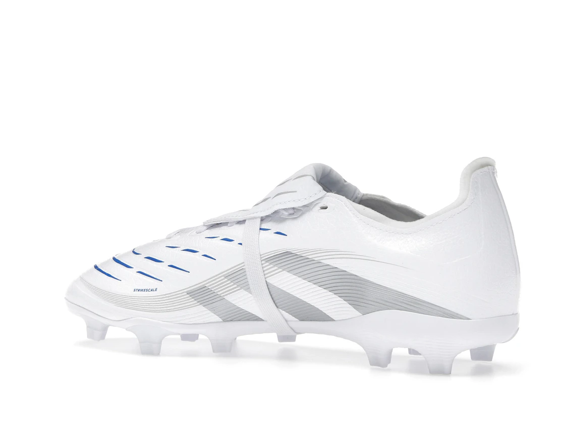 Vue 22 de adidas Predator League Fold-Over Tongue FG/MG Cloud White Silver Metallic Bright Royal