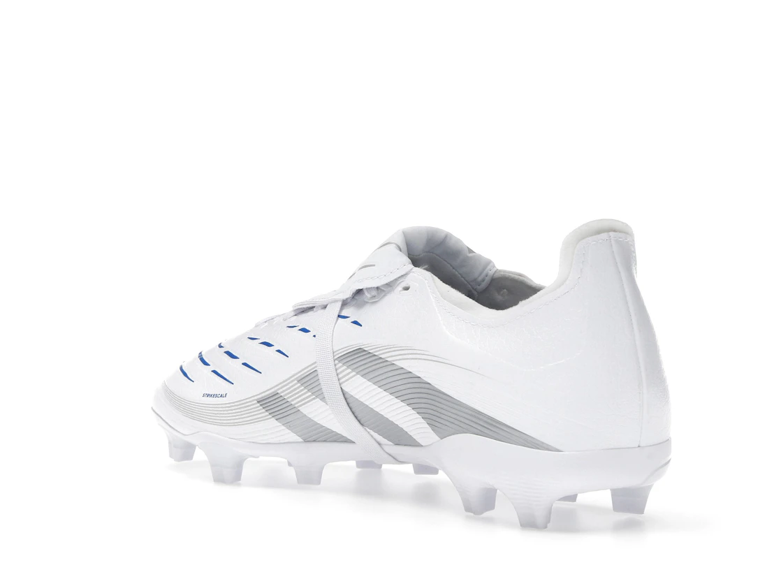 Vue 24 de adidas Predator League Fold-Over Tongue FG/MG Cloud White Silver Metallic Bright Royal