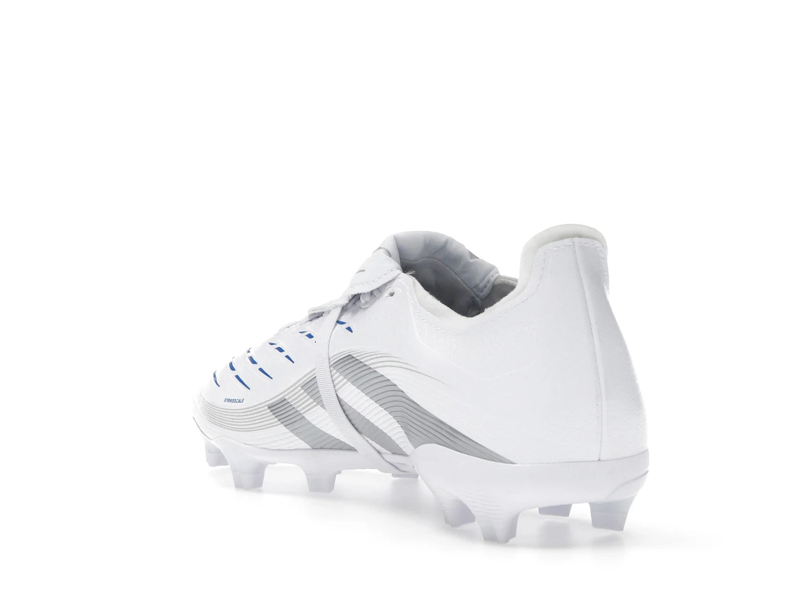 Vue 25 de adidas Predator League Fold-Over Tongue FG/MG Cloud White Silver Metallic Bright Royal