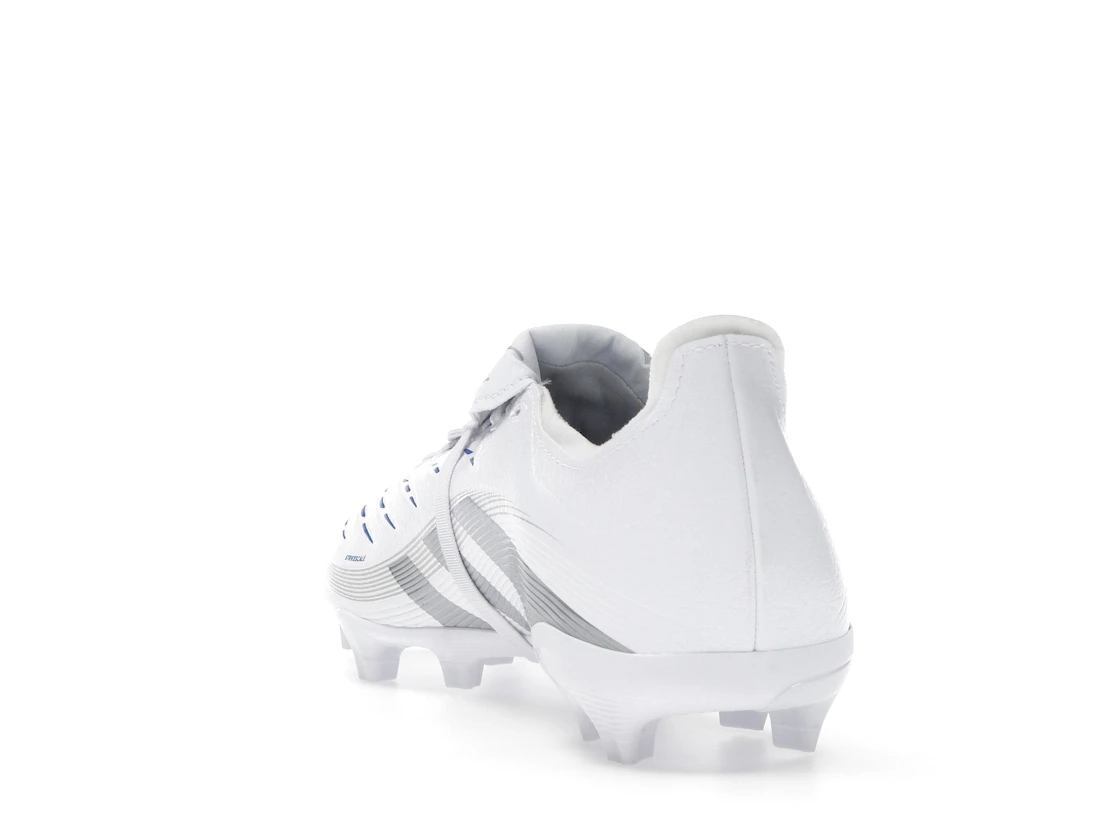 Vue 26 de adidas Predator League Fold-Over Tongue FG/MG Cloud White Silver Metallic Bright Royal