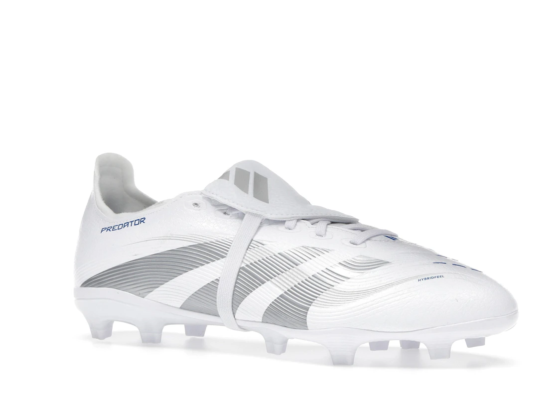 Vue 4 de adidas Predator League Fold-Over Tongue FG/MG Cloud White Silver Metallic Bright Royal