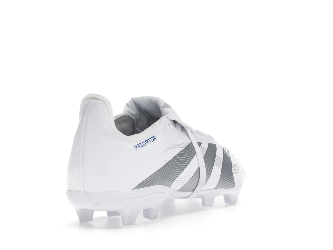 Vue 31 de adidas Predator League Fold-Over Tongue FG/MG Cloud White Silver Metallic Bright Royal