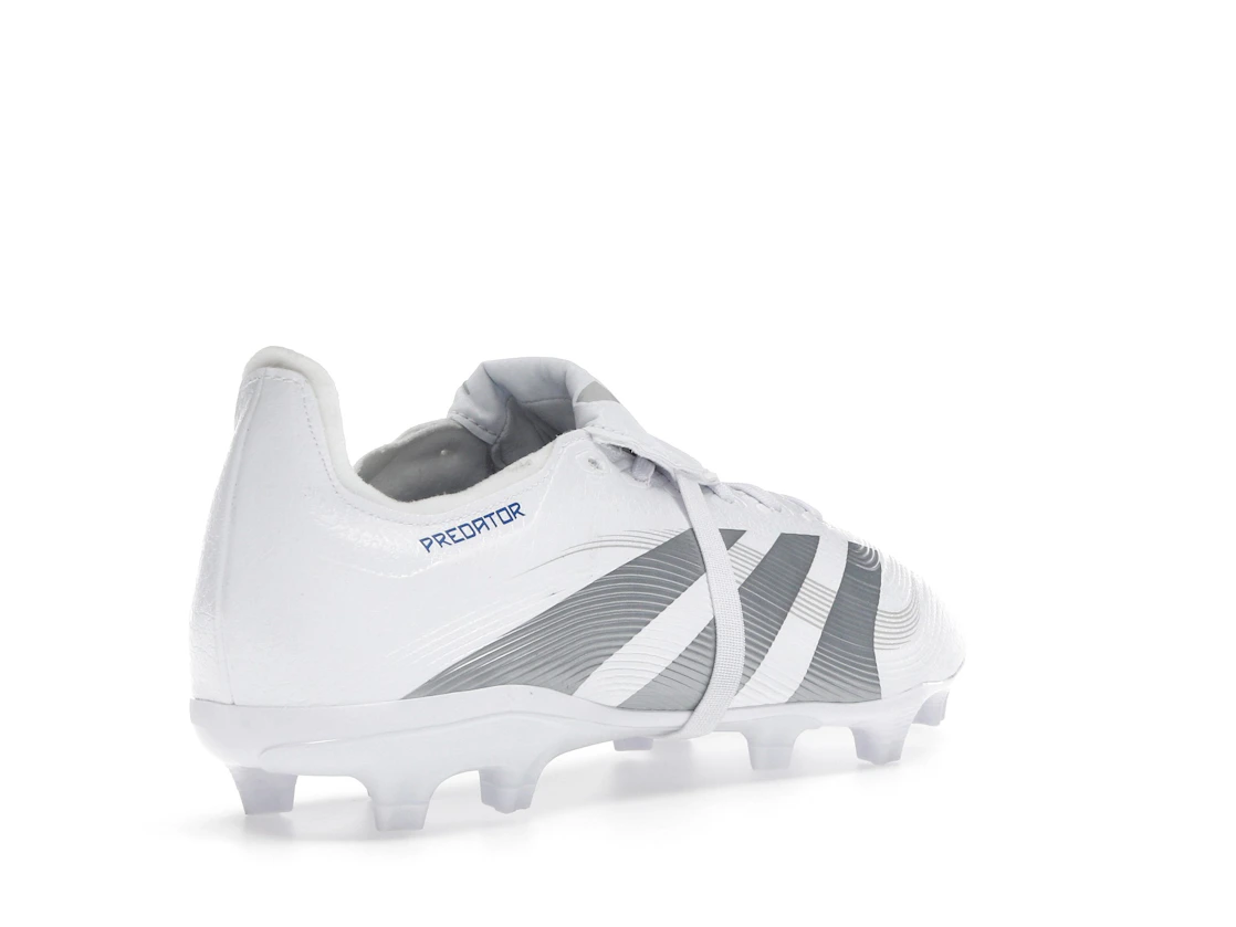 Vue 32 de adidas Predator League Fold-Over Tongue FG/MG Cloud White Silver Metallic Bright Royal