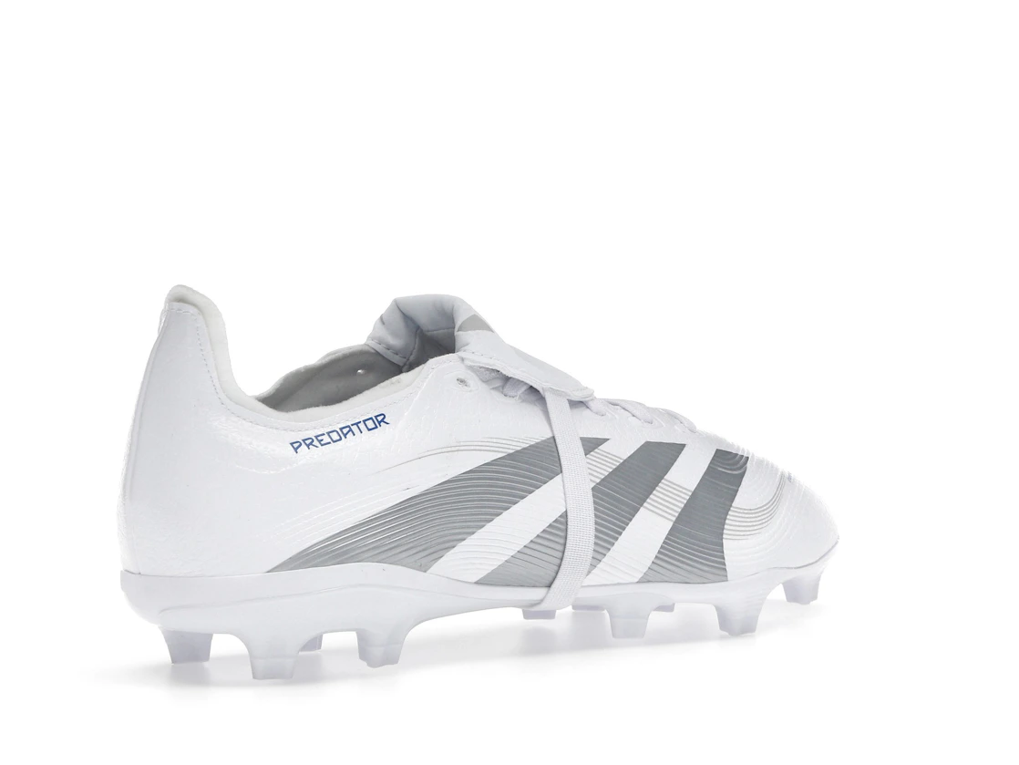 Vue 33 de adidas Predator League Fold-Over Tongue FG/MG Cloud White Silver Metallic Bright Royal