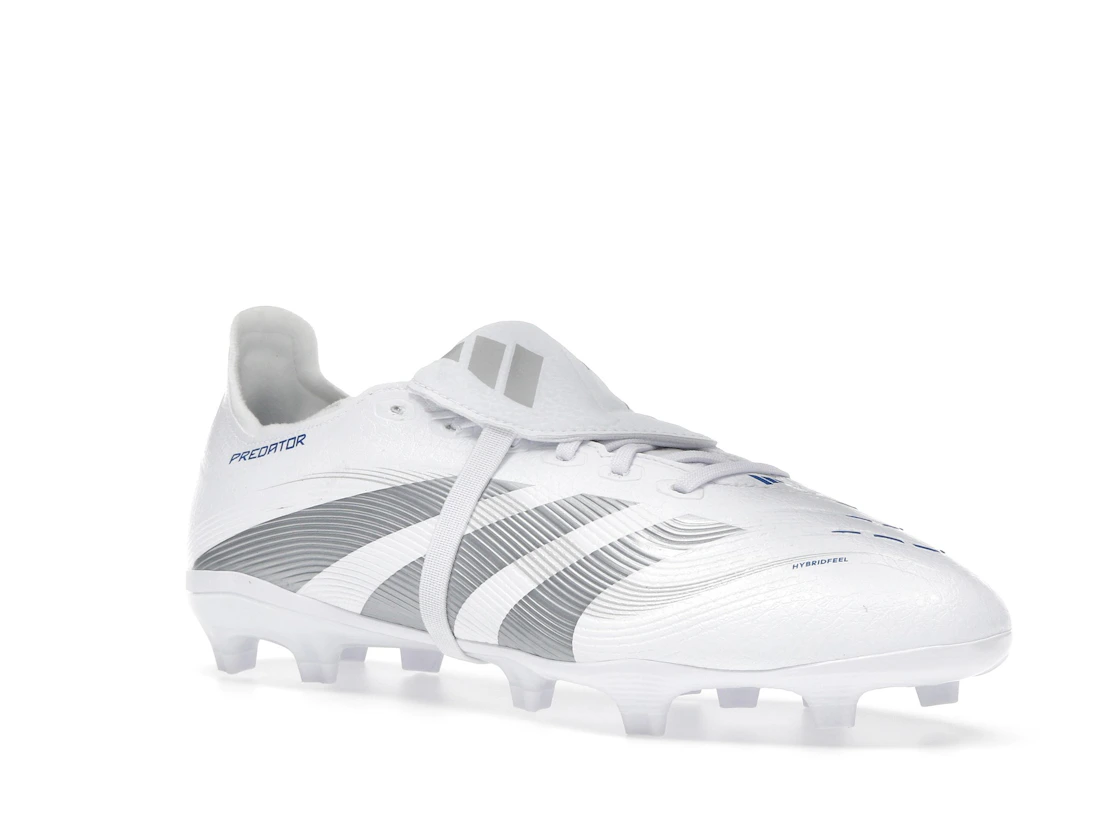 Vue 5 de adidas Predator League Fold-Over Tongue FG/MG Cloud White Silver Metallic Bright Royal