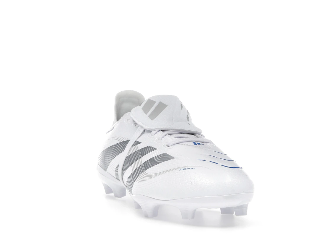 Vue 8 de adidas Predator League Fold-Over Tongue FG/MG Cloud White Silver Metallic Bright Royal