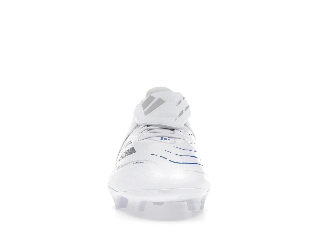 Vue 10 de adidas Predator League Fold-Over Tongue FG/MG Cloud White Silver Metallic Bright Royal