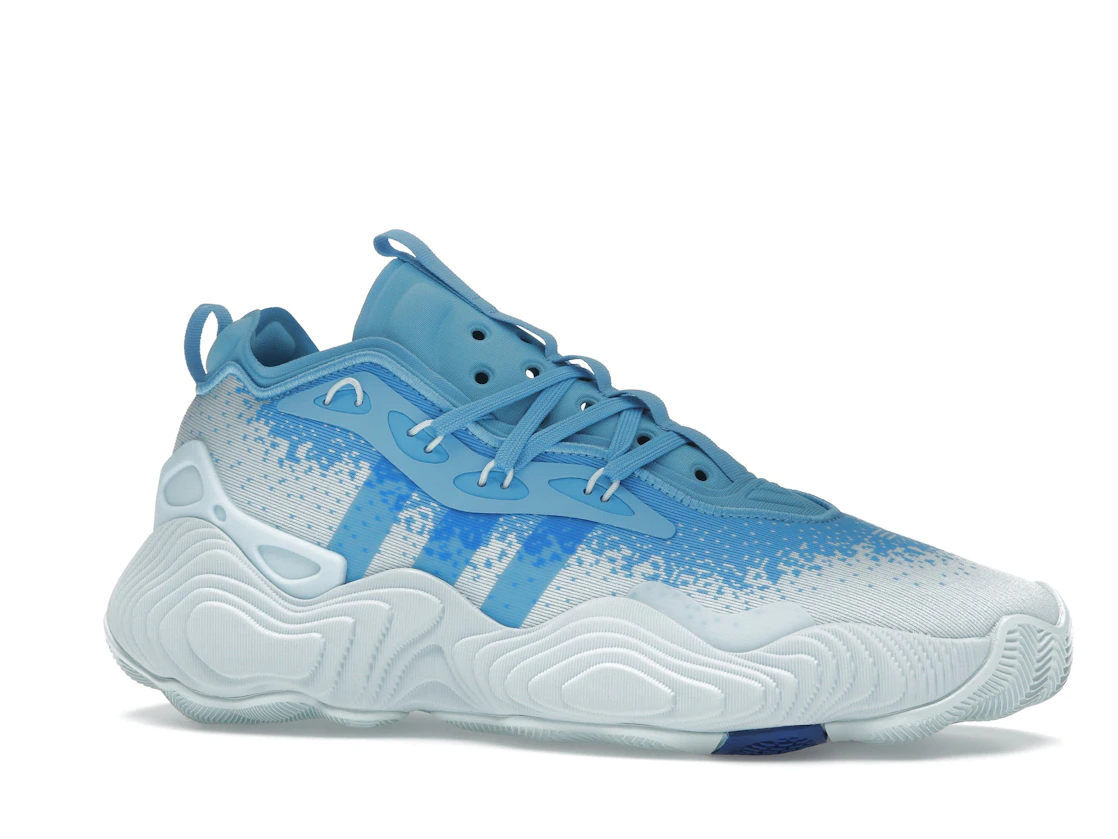 Vue 3 de adidas Trae Young 3 Semi Blue Burst Royal Blue Sky Tint
