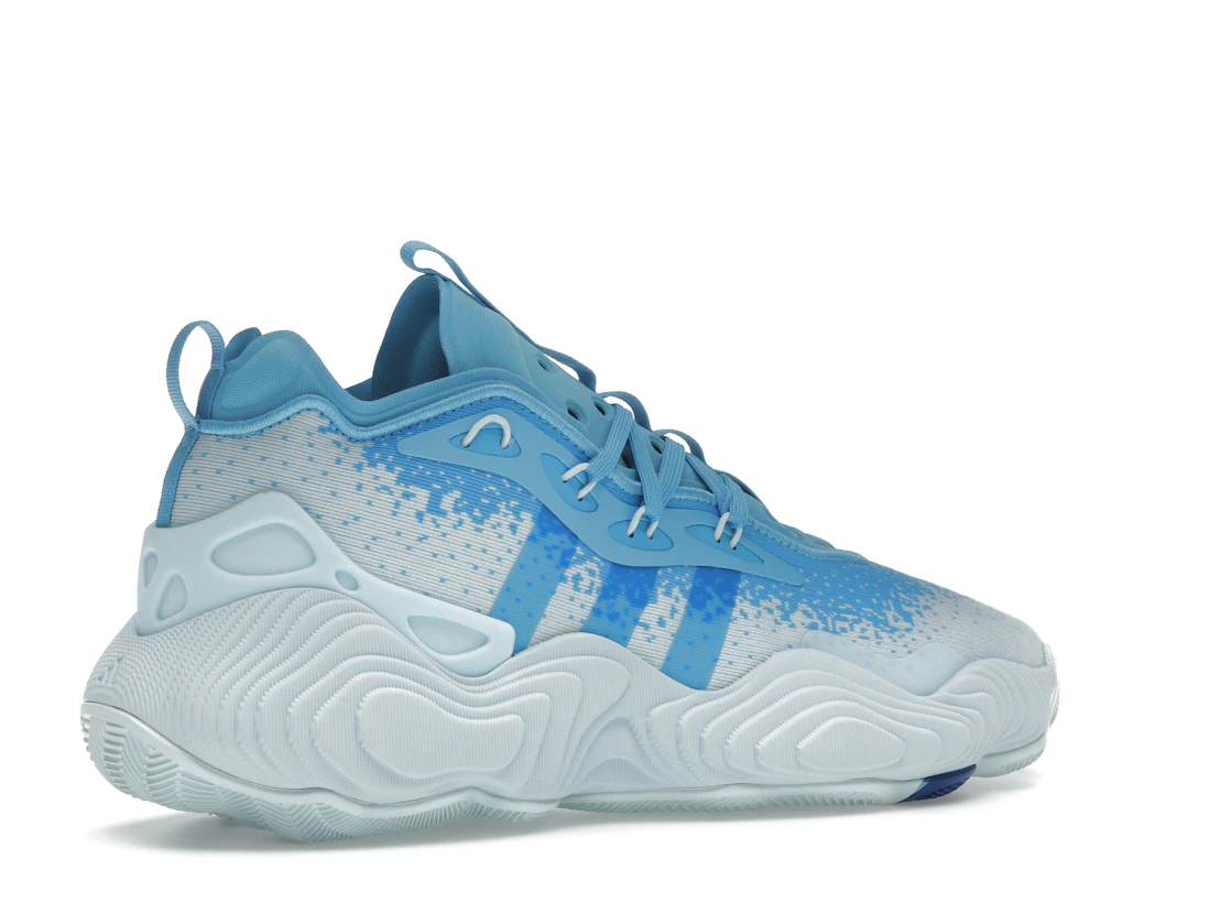 Vue 34 de adidas Trae Young 3 Semi Blue Burst Royal Blue Sky Tint