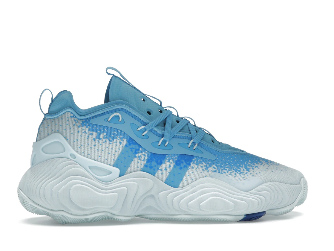 Vue 36 de adidas Trae Young 3 Semi Blue Burst Royal Blue Sky Tint