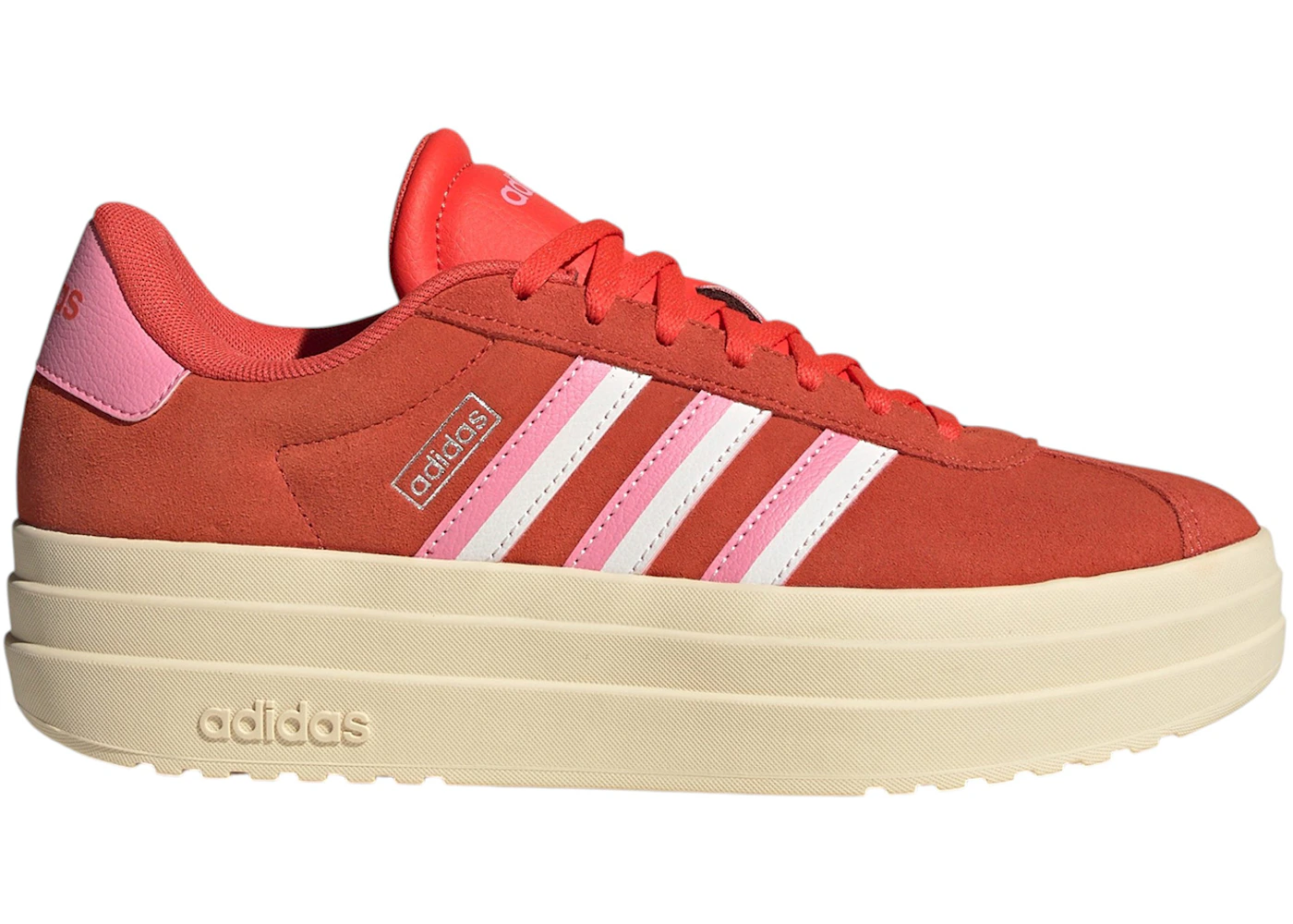 adidas VL Court Bold Bright Red Bliss Pink White 